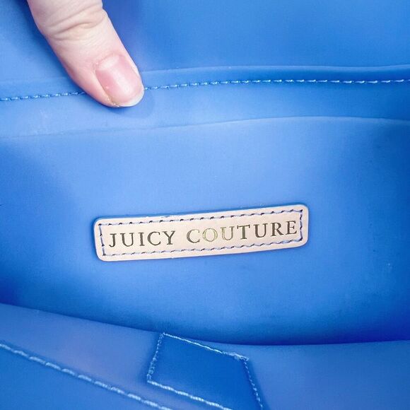 Juicy Couture RARE y2k Vintage Blue Jelly Plastic Tote Bag Shoulder Bag - Picture 9 of 12